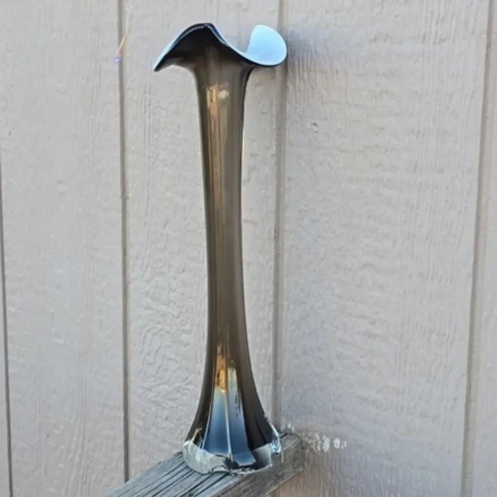 VTG Handblown Art Glass — Jack‑in‑the‑Pulpit Style — Murano Style — 14–15”